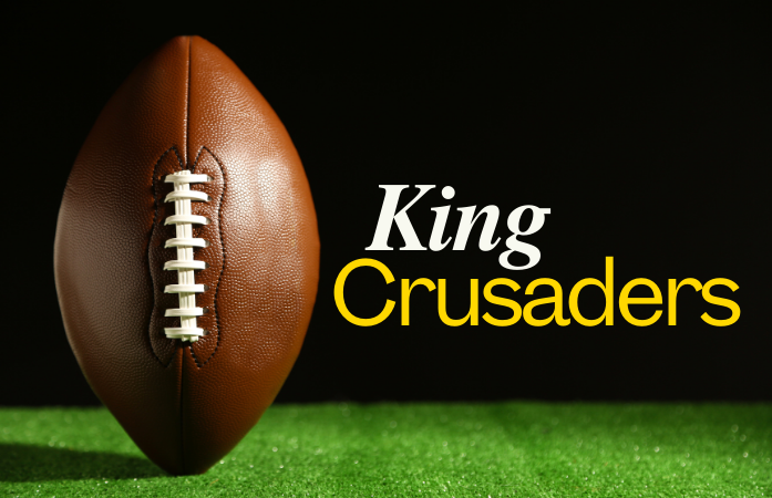  King Crusaders with a football on the field